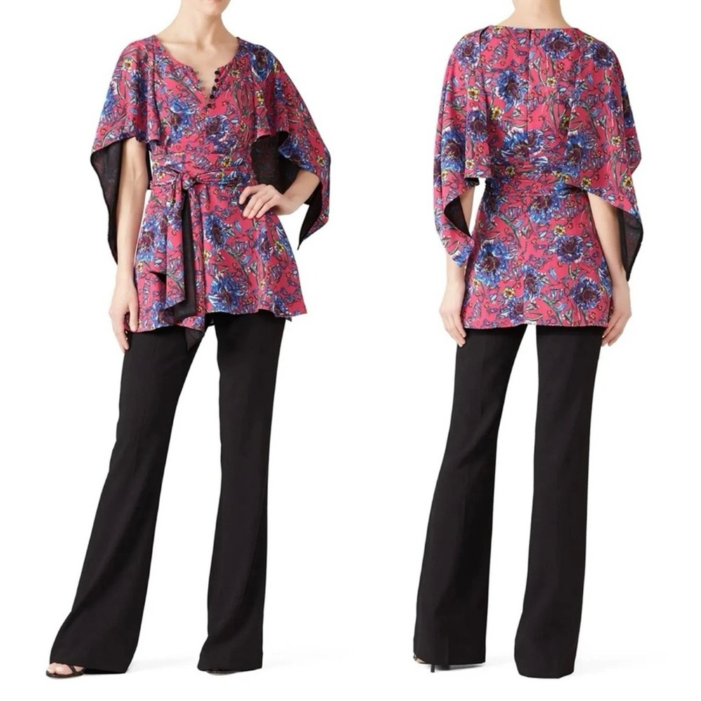 PRABAL GURUNG Collective  Cape Waist-Tie Top tunic